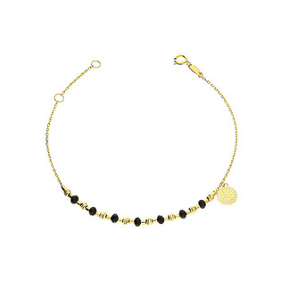 Bransoleta ażurowa rozeta+onyksowe i grawerowane kulki AR FOR6B0418-II-DC-BO próba 585