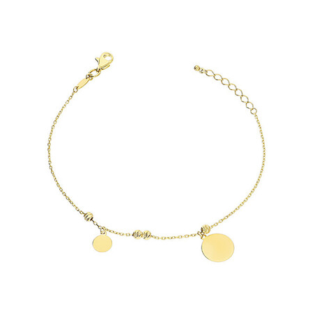 Bransoleta wiszące kółka blask i grawerowane kulki/rolo AR VX5FOR6B3558-IV-DC próba 375