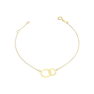 Bransoleta złota klanówka koło gładkie i grawerowane