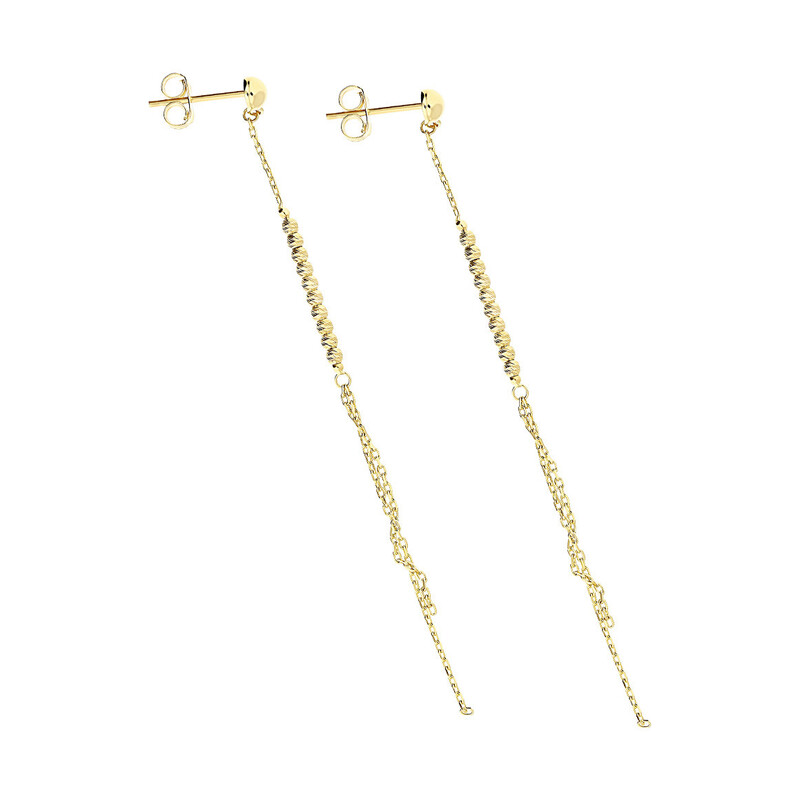 Kolczyki wiszące kulki grawerowane na rolo/sztyft AR VX5FOR6E3130-III-DC próba 585