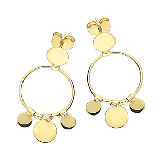 Kolczyki kółko ramka z wiszącymi kółkami/sztyft AR VXXLKE2223 próba 585