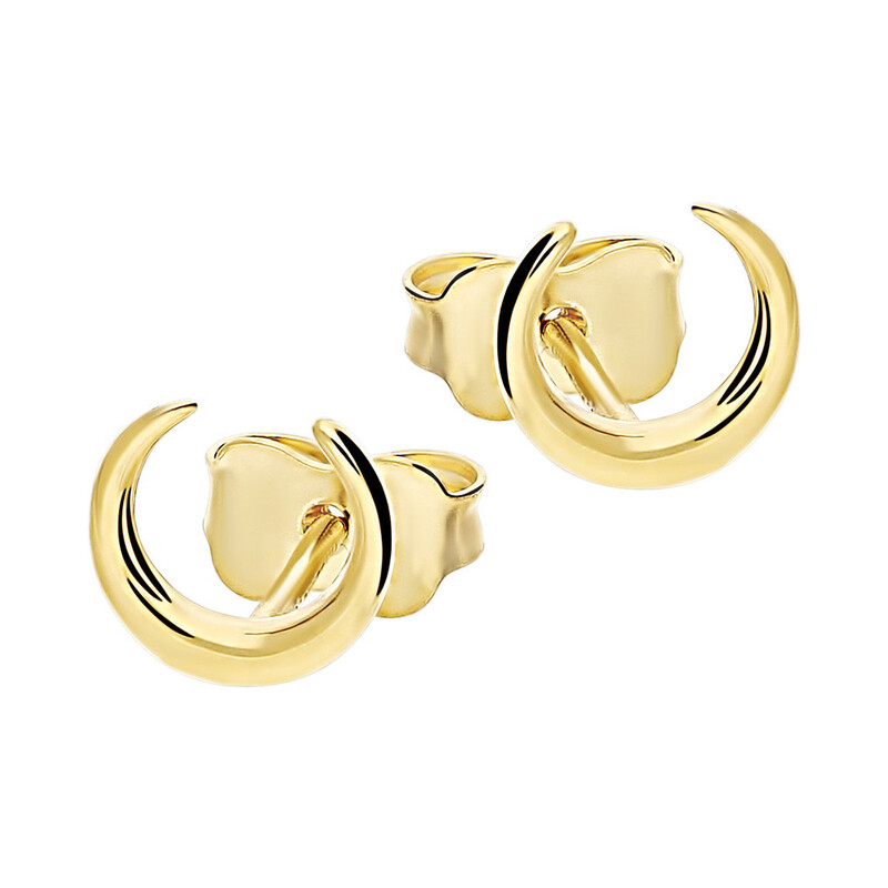 Kolczyki złote gładki półksiężyc/sztyft AR X3E12925 próba 585