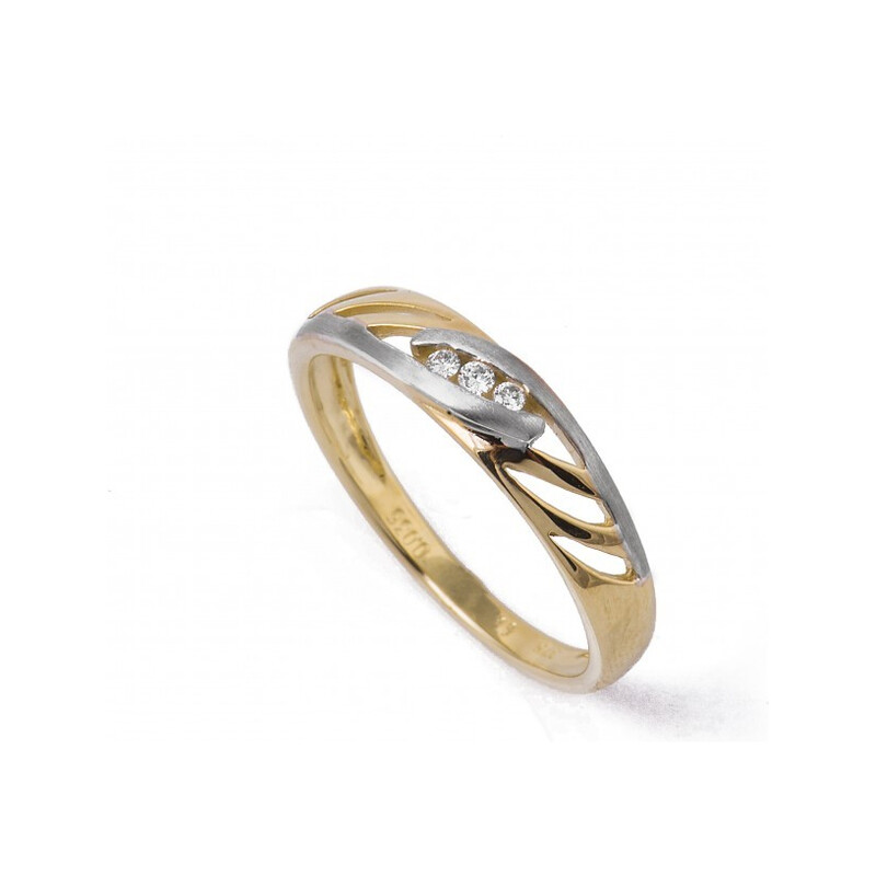 Złoty pierścionek zaręczynowy BRAID ażurowy z diamentem BU 536305 GS próba 375 Sezam - 1
