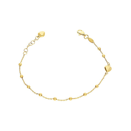 Bransoleta wypukłe serce i grawerowane kulki/rolo AR X6FOR6B0681 próba 375