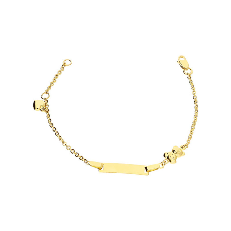 Bransoleta blaszka+serce i wypukły miś/rolo AR XXFOR2B4264 próba 585