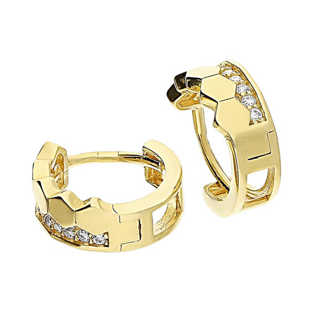 Kolczyki dziecięce kółka plasty miodu z cyrkoniami/zatrzask AR VX8-VX7ZH0129-LP próba 585