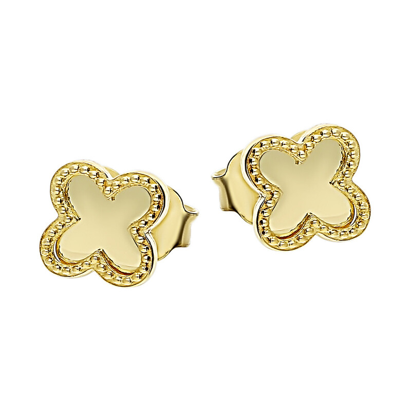 Kolczyki koniczyna mat+blask/sztyft AR X3E12988 próba 585