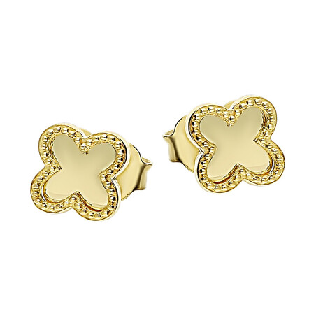 Kolczyki koniczyna mat+blask/sztyft AR X3E12988 próba 585