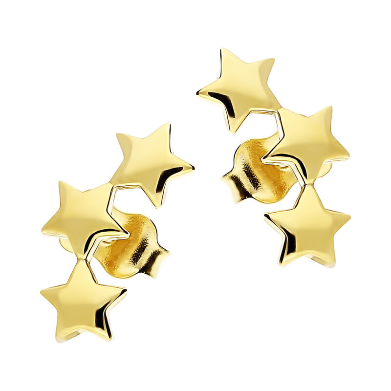 Kolczyki gwiazdki x3 w łuku/sztyft AR XXE13124 próba 585