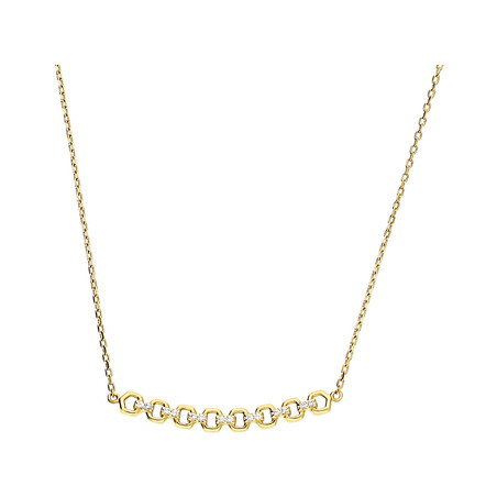 Naszyjnik złoty ażurowe kółka z cyrkoniami/rolo AR VXXFFOR6N3678-II-FCZ próba 585