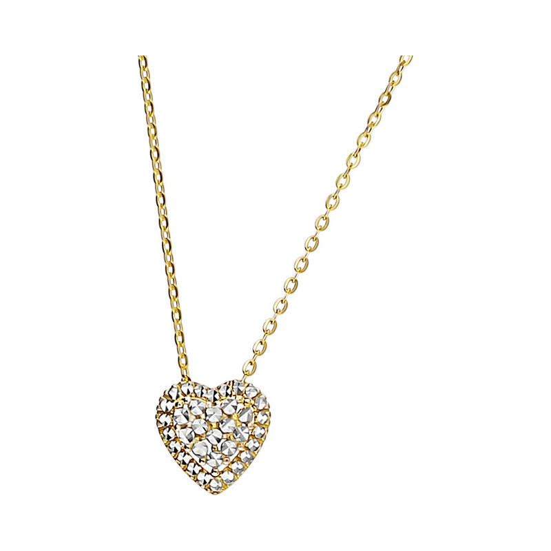 Naszyjnik serce w ażurowej formie 2 kolory/rolo AR XXCABLE8N-201981-II-YW-II-DC próba 375