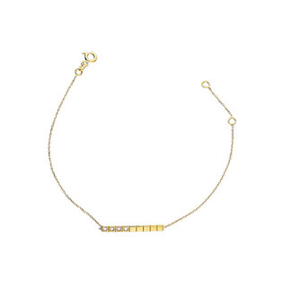 Bransoleta złota blaszka z cyrkoniami MZ T5-B-0218-50-CZ próba 585