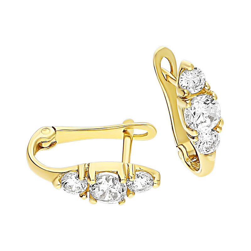 Kolczyki złote łezki z cyrkoniami nr MZ T5-A1002 próba 375