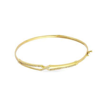 Bransoleta złota bangle X z cyrkoniami PY BLZ0990 próba 375