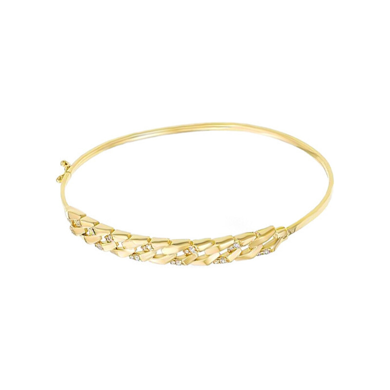 Bransoleta złota bangle pancer blask z cyrkoniami PY BLZ0936 próba 375