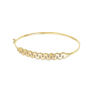 Bransoleta złota bangle fala blask z cyrkoniami PY BLZ0927 próba 375