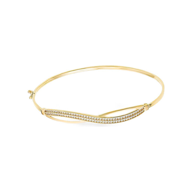 Bransoleta złota bangle infinity z cyrkoniami 2x i blask  PY BLZ0932 próba 375