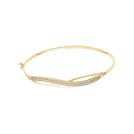 Bransoleta złota bangle infinity z cyrkoniami 2x i blask  PY BLZ0932 próba 375