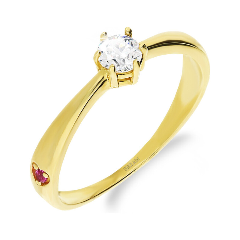 Pierścionek złoty z cyrkonią SOLITER  MZ T23-R-401-CZ próba 375