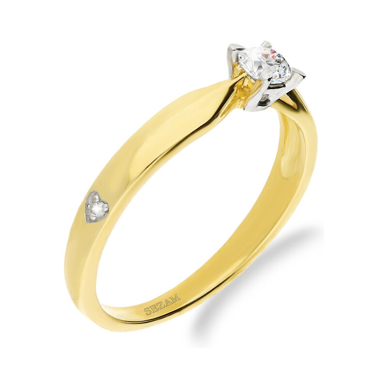 Pierścionek SOLITER złoty  z diamentem GR 4ł-0,176ct DJ 02DTC próba 585