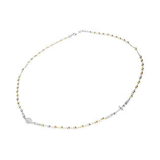 Naszyjnik srebrny różaniec paciorki 3 kolory  NI ROGDGD03 3COL próba 925