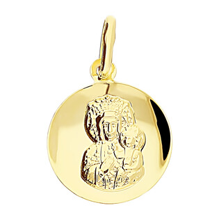 Medalik złoty Częstochowska w żłobionym kółku CB CPP-210-M-08 próba 585