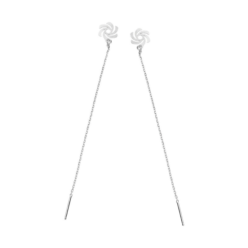 Kolczyki srebrne kwiatek/przeciągane PW 132 próba 925