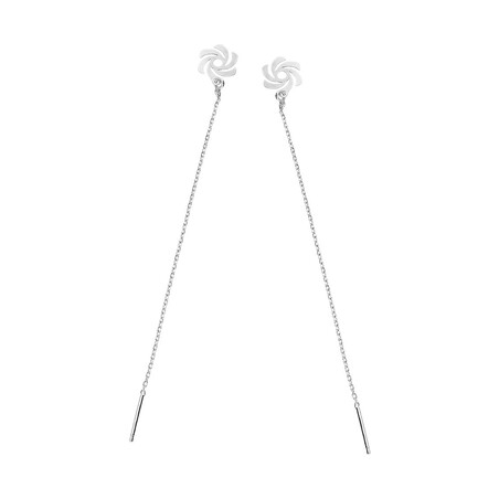 Kolczyki srebrne kwiatek/przeciągane PW 132 próba 925