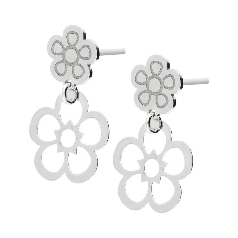 Kolczyki srebrne kwiatek ażur i kwiatek blask/sztyft TA ORT6998 próba 925