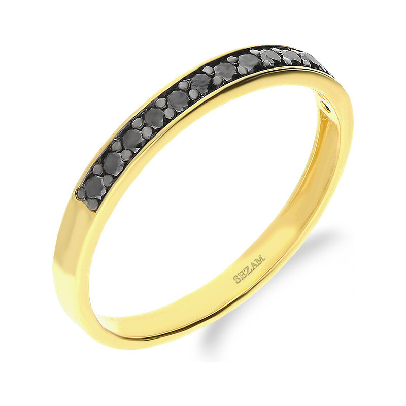 Pierścionek z czarnymi diamentami  DI 469-05-bd próba 585