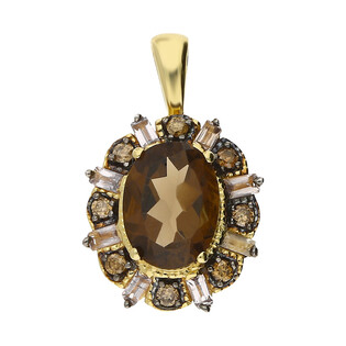 Zawieszka kwarc dymny z diamentami KU 40320-50320 SMGMCH owal próba 585 Zawieszka kwarc dymny z diamentami KU 40320-50320 SMGMCH owal próba 585