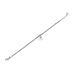 Bransoleta srebrna z wiszącym sercem i kulkami  NI222 próba 925