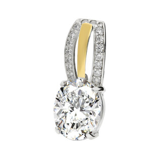 Zawieszka srebrna z cyrkonią i złotą blaszką PX 206_AU375 blaszka gold