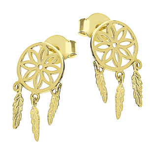 Kolczyki złote łapacz snów 8mm/sztyft LP 34U225-DE0046-Y próba 585