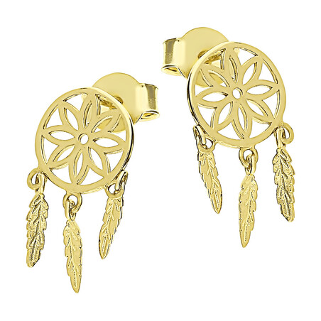 Kolczyki złote łapacz snów 8mm/sztyft LP 34U225-DE0046-Y próba 585