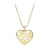 Naszyjnik złoty serce ornament z masą perłową+cyrkonia LP 68EK45-N313MOP-CZ próba 585