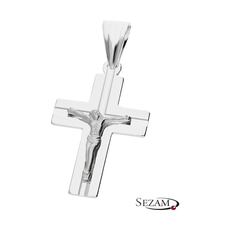 Krzyżyk srebrny z wizerunkiem fazowany MV GKD006 ROD próba 925