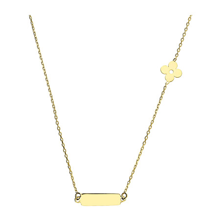 Naszyjnik złoty kwiatek i blaszka MZ T5-NB-HYL-427-Y próba 375