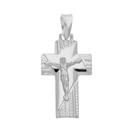 Krzyżyk wizerunek blask żłobiony ram.kw NI06 rod próba 925