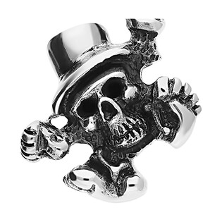 Zawieszka srebrna czaszka bokiem w kapeluszu NI XX38 próba 925
