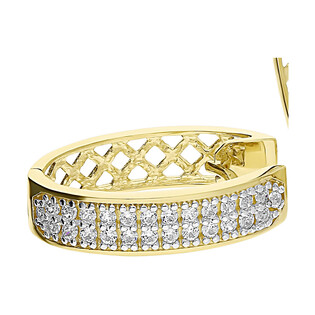 Kolczyki złote cyrkonie dwa rzędy tył ażurowy nr OS 96-9143-SC próba 585