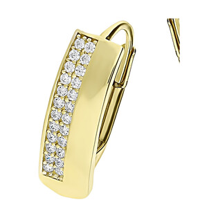 Kolczyki złote blaszki z dwoma rzędami cyrkonii/big.zam S3 ELY-0033 próba 375