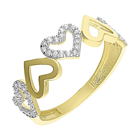 Pierścionek złoty MARIAGE z sercami S3 SCY-147 próba 375