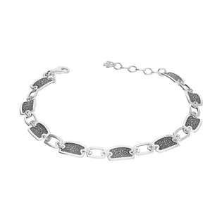 Bransoleta prostokąty oksydowane i prostokąty ramka SZ SG-233-BR-S próba 925