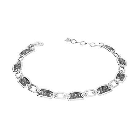 Bransoleta prostokąty oksydowane i prostokąty ramka SZ SG-233-BR-S próba 925