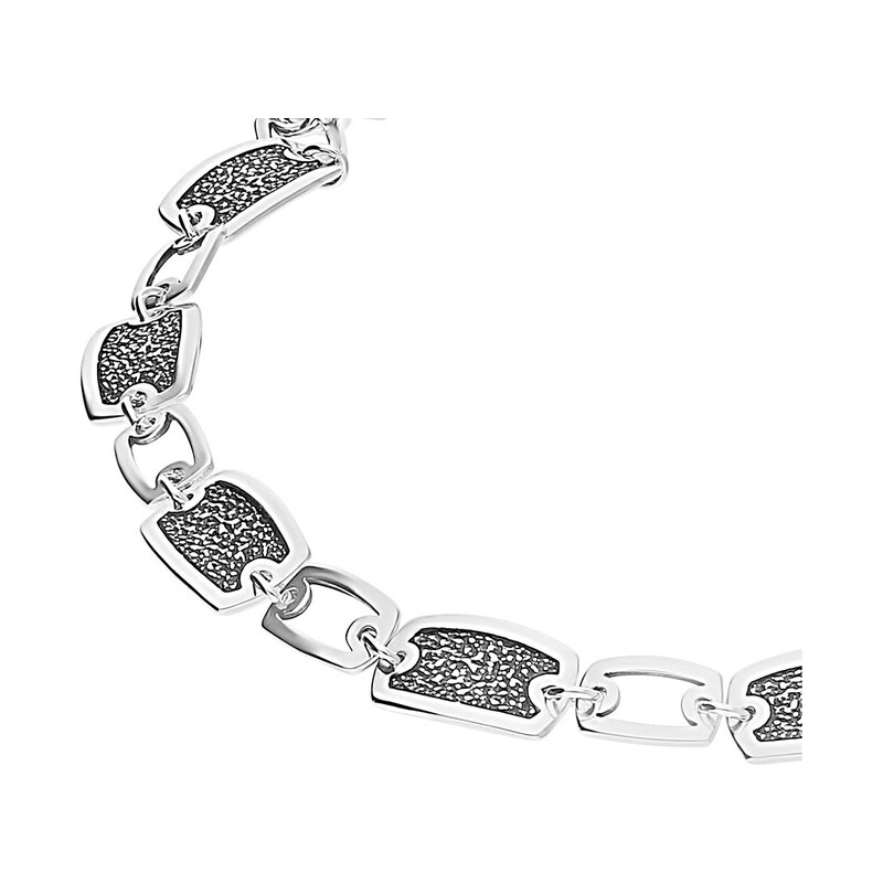 Bransoleta prostokąty oksydowane i prostokąty ramka SZ SG-233-BR-S próba 925