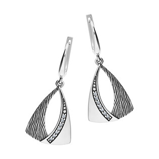 Kolczyki trójkąt ażur i cyrkonie/ang.zap. SZ SG-264-KA-S próba 925