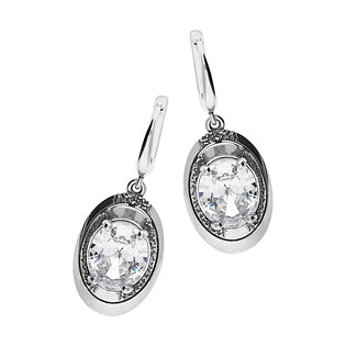 Kolczyki owalna cyrkonia w czterech łapkach/ang.zap. SZ252 próba 925