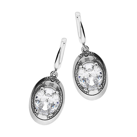 Kolczyki owalna cyrkonia w czterech łapkach/ang.zap. SZ252 próba 925