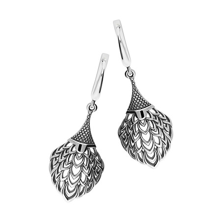 Kolczyki srebrne pawi ogon ażur/ang.zap. SZ266 próba 925